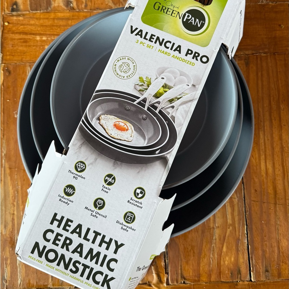 BRAND NEW GreenPan Valencia Pro Ceramic Nonstick Frypan Set 💚